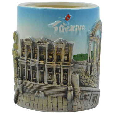 Myros - Ephesus Themed Blue Ceramic Mug