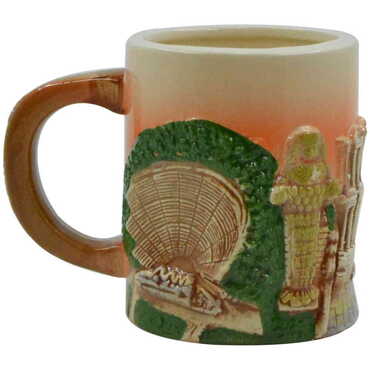 Ephesus Themed Brown Ceramic Mug - Thumbnail