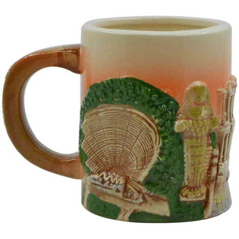 Ephesus Themed Brown Ceramic Mug - 2
