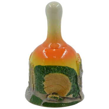 Ephesus Themed Ceramic Orange Bell Small Size - Thumbnail