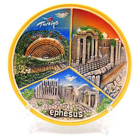 Ephesus Themed Ceramic Plate 10 Cm - 1