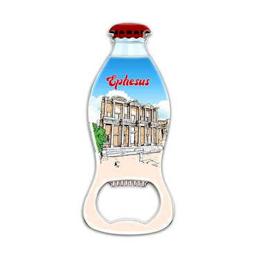 Ephesus Themed Coke Bottle Shaped Metal Magnetic Bottle Opener 120x41 mm - 7