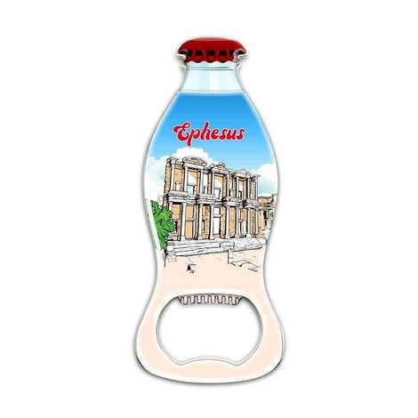 Ephesus Themed Coke Bottle Shaped Metal Magnetic Bottle Opener 120x41 mm - 7