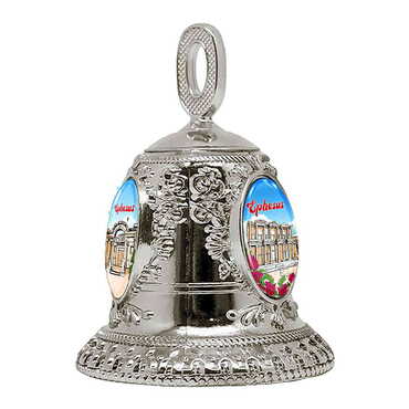 Myros - Ephesus Themed Collectible Souvenir Metal Bell - Golden Color 45x60 mm