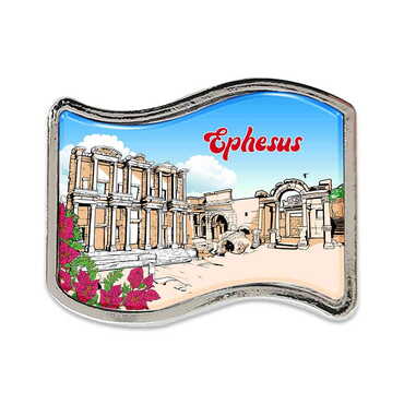 Ephesus Themed Collectible Souvenir Metal Flag Pin 25x20 mm - Thumbnail