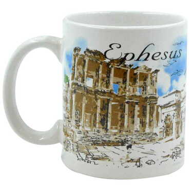 Ephesus Themed Custom Printed Ceramic Coffee Mug 82x90 mm - Thumbnail