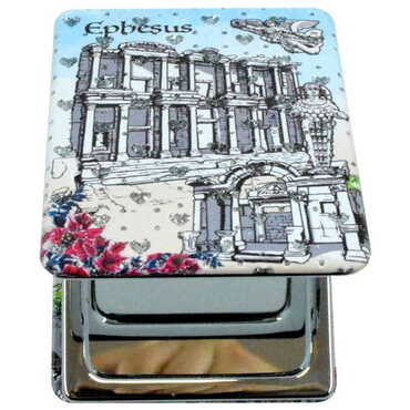 Ephesus Themed Custom Printed Rectangle Pocket Mirror - Thumbnail