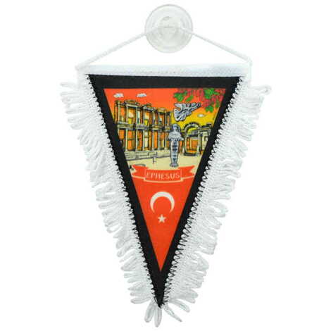 Ephesus Themed Custom Printed Triangular Pennant 10X15Cm