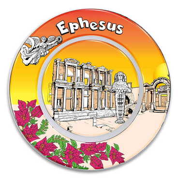 Myros - Ephesus Themed Customised Ceramic Epoxy Souvenir Plate 20 cm