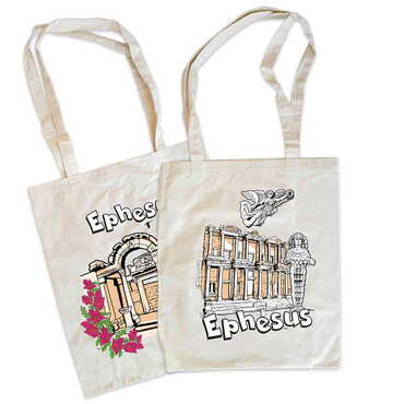 Myros - Ephesus Themed Customised Colorful Shopping Tote Bag 450x350 mm