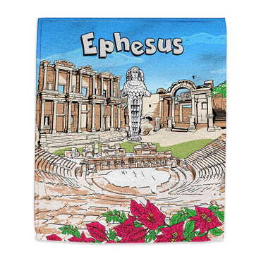 Ephesus Themed Customised Digital Printed Tea Towel 400x600 mm - Myros