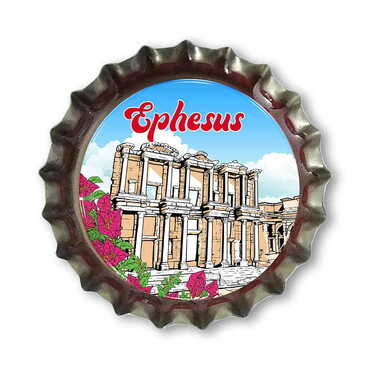 Myros - Ephesus Themed Customised Epoxy Metal Bottle Cap Magnet 30x10 mm