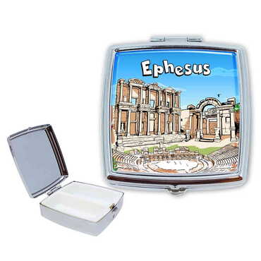 Myros - Ephesus Themed Customised Epoxy Square Pill Box 54x58x18 mm