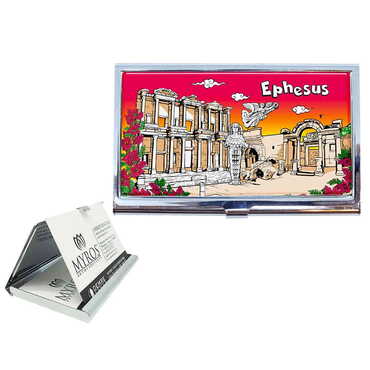 Myros - Ephesus Themed Customised Metal Card Holder 94x60x8 mm