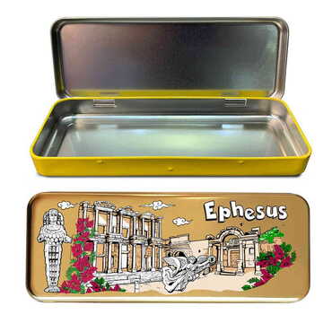 Myros - Ephesus Themed Customised Metal Tin Pencil Case 210x80x25 mm