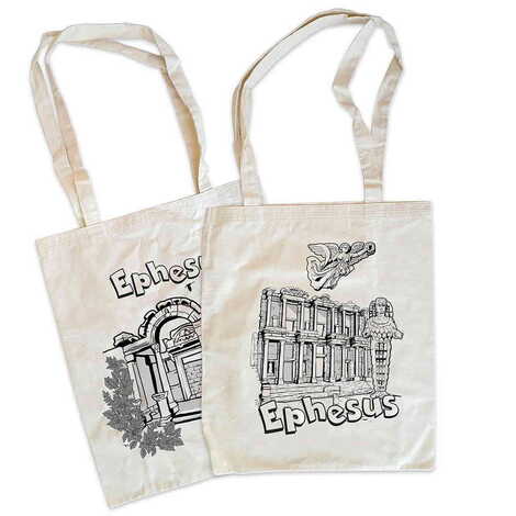 Ephesus Themed Customised One Colour Shopping Tote Bag 450x350 mm