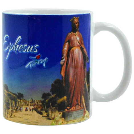 Ephesus Themed Customised Porcelain Souvenir Travel Mug 80x95 mm