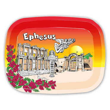 Myros - Ephesus Themed Customised Printed Tin Serving Tray 305x235 mm