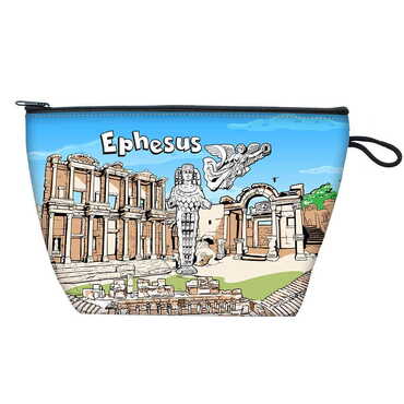 Ephesus Themed Customised PVC Hooded Purse 145x220x70 mm - Thumbnail