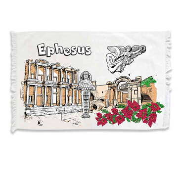 Myros - Ephesus Themed Customised Serigraphy Printed Hand Towel 600x400 mm