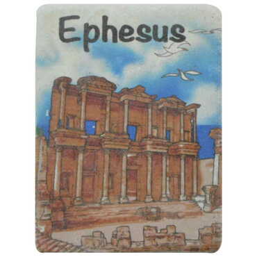 Ephesus Themed Customised Stone Fridge Magnet 60x45 mm - Thumbnail