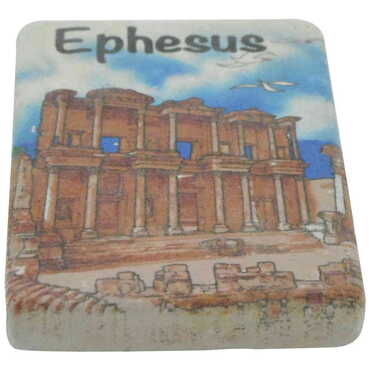 Ephesus Themed Customised Stone Fridge Magnet 60x45 mm - Thumbnail