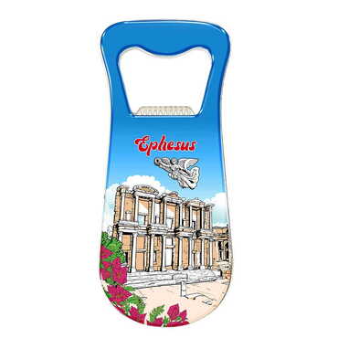 Myros - Ephesus Themed Customizable Metal Magnetic Bottle Opener 95x42 mm