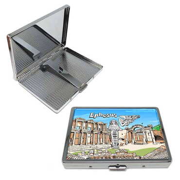 Myros - Ephesus Themed Metal Cigarette Case 87x76x11 mm