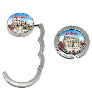 Myros - Ephesus Themed Metal Folding Purse Hook For Table 45 mm