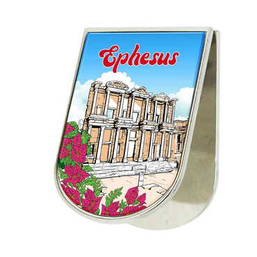 Myros - Ephesus Themed Metal Magnetic Paper Clip Holder 40x55 mm