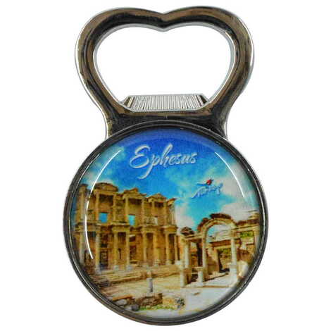 Ephesus Themed Metal Magnetic Small Round Opener 38x60 mm - 1
