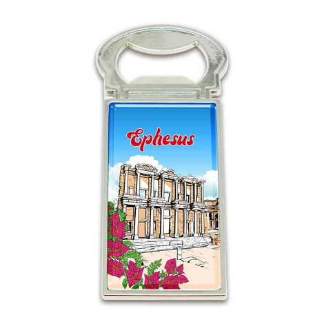 Ephesus Themed Metal Rectangle Magnetic Opener 33x90 mm