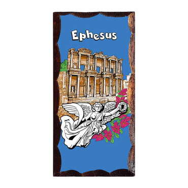 Myros - Ephesus Themed Panaromic Printed Wooden Desktop Decor 53x117 mm