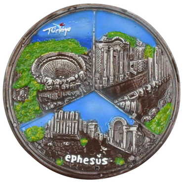 Myros - Ephesus Themed Plaster Raised Cottage Wall Plate 15 Cm