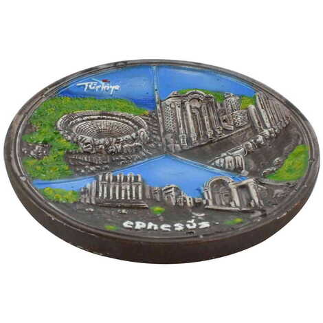 Ephesus Themed Plaster Raised Cottage Wall Plate 15 Cm