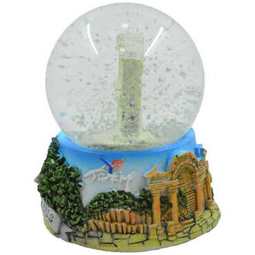 Ephesus Themed Polyester Snow Globe 65 Mm - Thumbnail