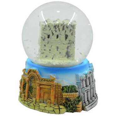 Ephesus Themed Polyester Snow Globe 65 Mm - Thumbnail