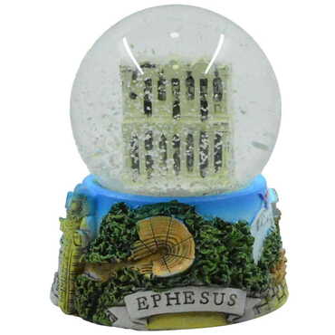 Ephesus Themed Polyester Snow Globe 65 Mm - Thumbnail