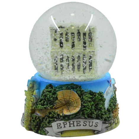 Ephesus Themed Polyester Snow Globe 65 Mm