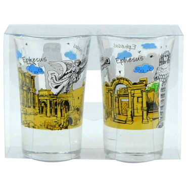 Ephesus Themed Shot Glass Set of 2 Pcs - Thumbnail