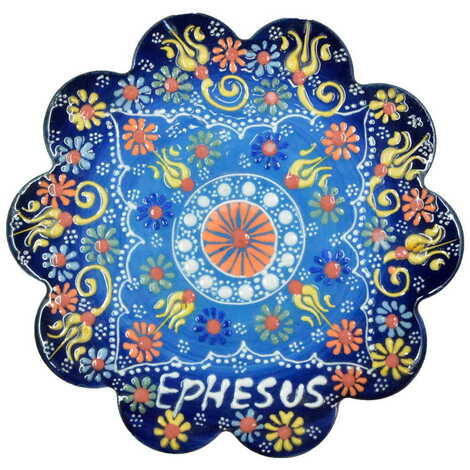 Ephesus Themed Turkish Ceramic Relief Trivet Big Size