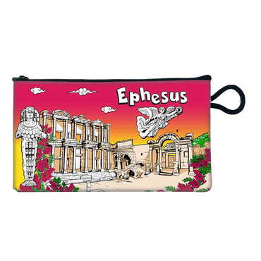 Ephesus Themed Turkish Woven Wallet 183x97x8 mm - Thumbnail