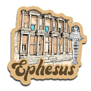 Myros - Ephesus Themed Wooden Customised Souvenir Fridge Magnet