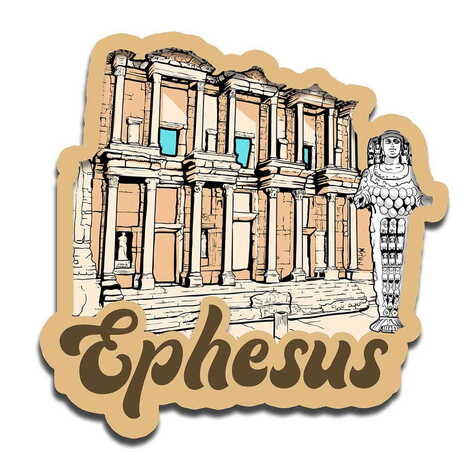 Ephesus Themed Wooden Customised Souvenir Fridge Magnet