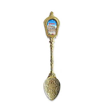 Ephesus Themed Yellow Metal Souvenir Spoon 25x130 mm - Myros
