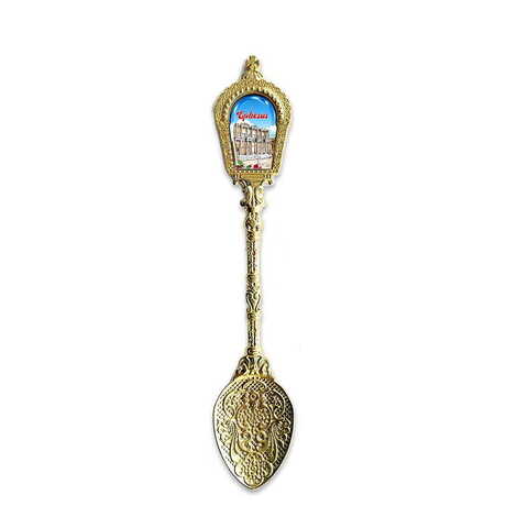 Ephesus Themed Yellow Metal Souvenir Spoon 25x130 mm