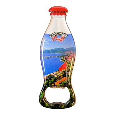 Myros - Eregli Themed Coke Bottle Shaped Metal Magnetic Bottle Opener 120x41 mm