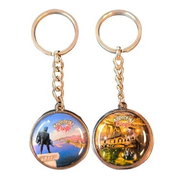 Myros - Eregli Themed Metal Double Sided Round Keychain 40x95 mm