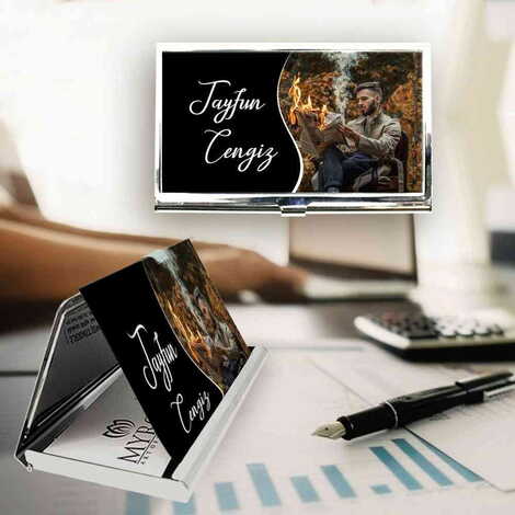 Man Themed Customised Metal Card Holder 94x60x8 mm - 1