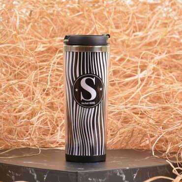 Man Themed Metal Thin Steel Offset Thermo Mug 350 Ml - 5
